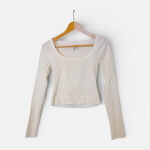 Divided Long Sleeve Ribbed Top | Size Small